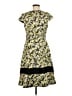 J.Crew 100% Polyester Print Yellow Casual Dress Size 8 - photo 2
