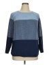 Karen Scott 100% Cotton Color Block Blue Pullover Sweater Size XL - photo 1