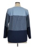 Karen Scott 100% Cotton Color Block Blue Pullover Sweater Size XL - photo 2
