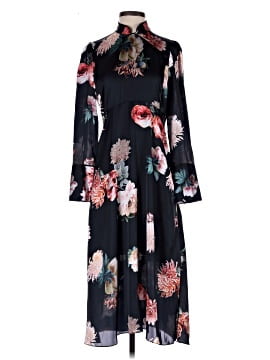chinese dress ladies Zara Midi Dress Burgundy/Blue Floral Print Size Extra Small Long Sleev –  Celebrity Owned main image 0