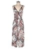 BCBGeneration 100% Rayon Graphic Ivory Jumpsuit Size S - photo 1