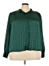 CeCe 100% Polyester Polka Dots Green Long Sleeve Blouse Size 3X - photo 1