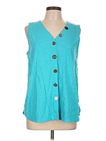 Soft Surroundings Sleeveless Button-Down Shirt (view 1)