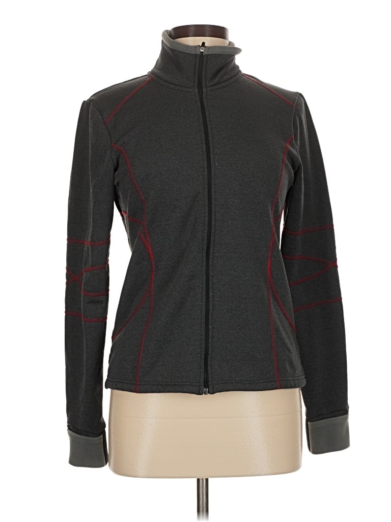 Pre-owned Athleta Track Jacket In Gray