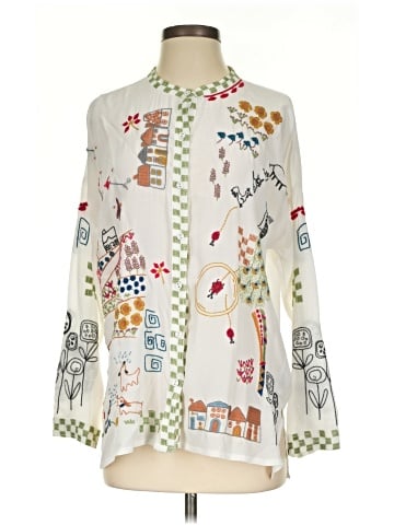 Johnny Was Long Sleeve Silk Top (view 1)