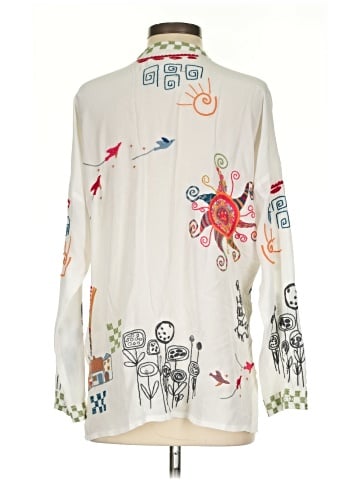 Johnny Was Long Sleeve Silk Top (view 2)