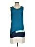 BCBGMAXAZRIA 100% Polyester Color Block Teal Blue Casual Dress Size 2 - photo 1