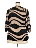 Isaac Mizrahi 100% Polyester Animal Print Brown 3/4 Sleeve Blouse Size XXL (estimated) - photo 2