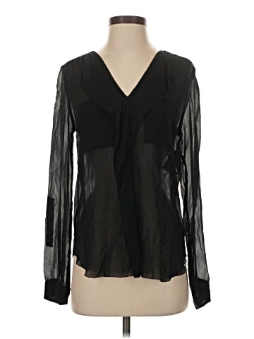 T. Babaton Long Sleeve Silk Top (view 1)