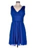 Bill Levkoff 100% Polyester Solid Blue Cocktail Dress Size 14 - photo 1