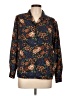 Koret Floral Brown Blue Long Sleeve Blouse Size 12 - photo 1