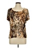Michele Michelle Animal Print Brown Short Sleeve Top Size L (estimated) - photo 1