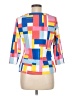 J. McLaughlin Color Block Blue 3/4 Sleeve Blouse Size M - photo 2