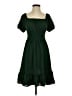 Assorted Brands 100% Polyester Solid Green Casual Dress Size XS - photo 1