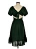 Assorted Brands 100% Polyester Solid Green Casual Dress Size XS - photo 2