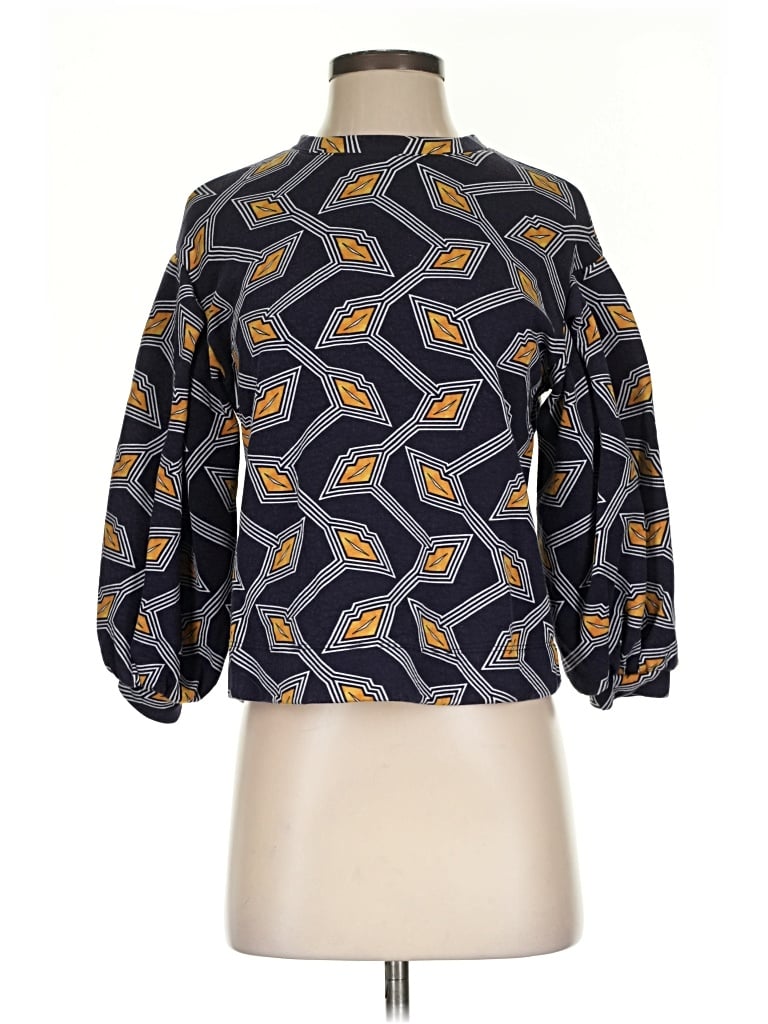 Pre-owned Ted Baker 3/4 Sleeve Blouse In Black