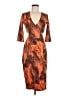 Mustard Seed Print Orange Cocktail Dress Size M - photo 1