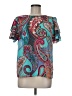 Shein Paisley Teal Short Sleeve Blouse Size 8 - 10 - photo 1