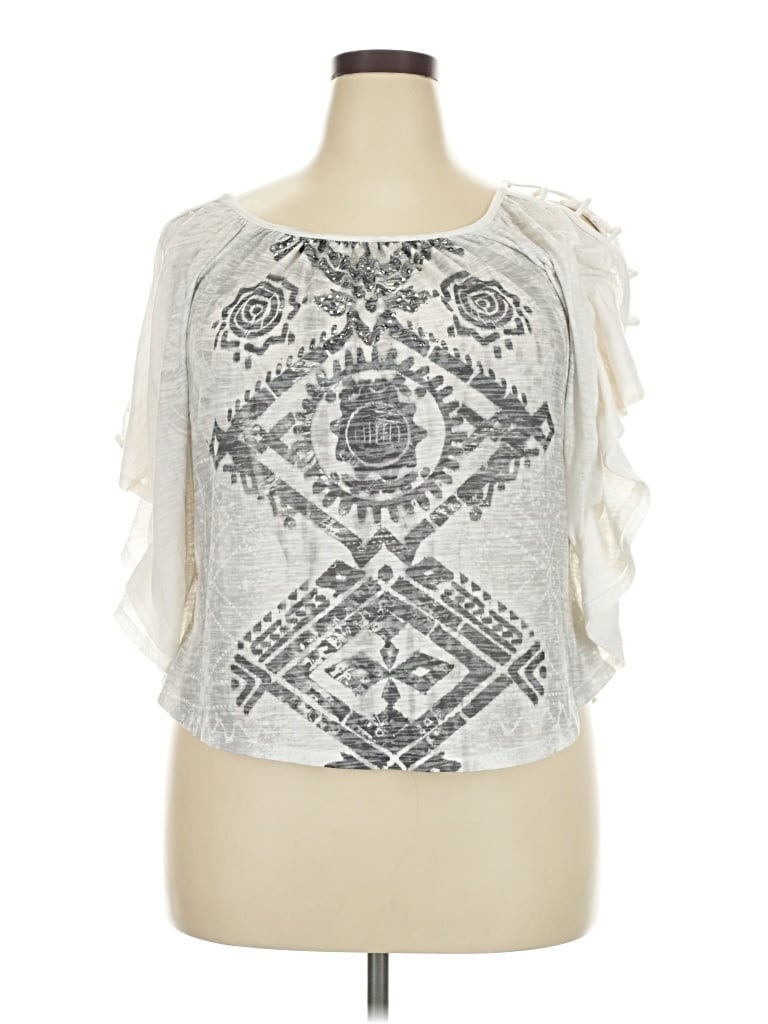 Pre-owned Bongo 3/4 Sleeve Blouse In Silver