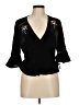 Topshop 100% Polyester Black 3/4 Sleeve Blouse Size 6 - photo 1