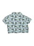 Stranger Things 100% Rayon Print Teal Short Sleeve Button-Down Shirt Size 8 - photo 2