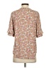 Ann Taylor 100% Polyester Floral Tan Short Sleeve Blouse Size XS - photo 2