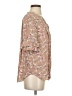 Ann Taylor 100% Polyester Floral Tan Short Sleeve Blouse Size XS - photo 4