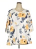 Unbranded 100% Polyester Yellow 3/4 Sleeve Blouse Size 2X - photo 1