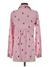 Unbranded Print Pink Long Sleeve Blouse Size S - photo 2