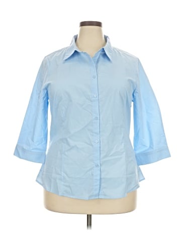 Doublju 3/4 Sleeve Button-Down Shirt (view 1)
