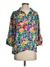 Shapely 100% Polyester Print Green 3/4 Sleeve Blouse Size S - photo 1