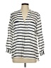 Zara Stripes Ivory Long Sleeve Blouse Size L - photo 1