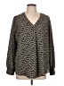 Lush Animal Print Black Long Sleeve Blouse Size 1X - photo 1