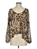 Lovers + Friends 100% Polyester Animal Print Brown 3/4 Sleeve Blouse Size S - photo 1