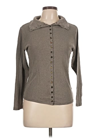 Wrap 3/4 Sleeve Button-Down Shirt (view 1)