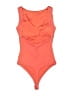 Amisu Solid Orange One Piece Swimsuit Size S - photo 2