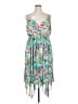 Torrid 100% Polyester Tropical Teal Casual Dress Size Lg Plus (0) - photo 1