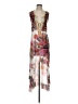 Unbranded 100% Viscose Paisley Ivory Tan Cocktail Dress Size XXS (estimated) - photo 1