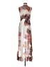 Unbranded 100% Viscose Paisley Ivory Tan Cocktail Dress Size XXS (estimated) - photo 2