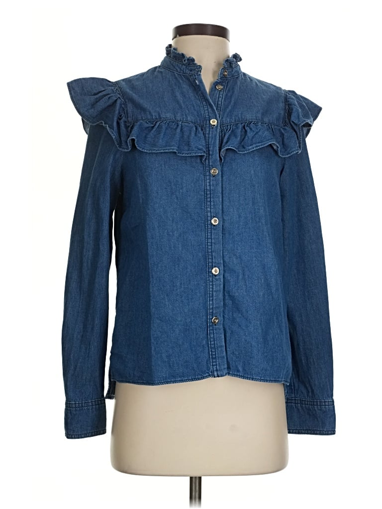 Click to view more detailed imagery on our partner's website Pre-owned Ted Baker Long Sleeve Blouse In Blue