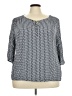 dalia 100% Rayon Blue Long Sleeve Henley Size 3X - photo 1