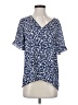 West Kei 100% Polyester Blue Short Sleeve Blouse Size S - photo 1