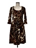 Connected Apparel Animal Print Brown Casual Dress Size 6 - photo 1