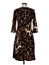 Connected Apparel Animal Print Brown Casual Dress Size 6 - photo 2