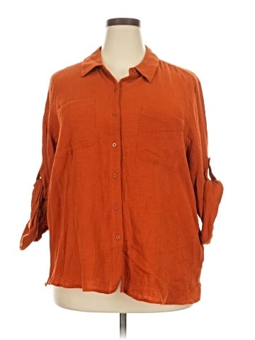 Calvin Klein 3/4 Sleeve Button-Down Shirt (view 1)