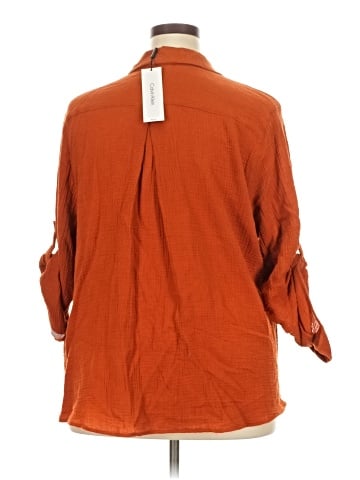 Calvin Klein 3/4 Sleeve Button-Down Shirt (view 2)