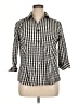 Foxcroft 100% Spandex Checkered-gingham Black 3/4 Sleeve Button-Down Shirt Size 16 - photo 1