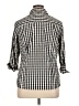 Foxcroft 100% Spandex Checkered-gingham Black 3/4 Sleeve Button-Down Shirt Size 16 - photo 2