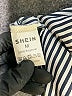 Shein 100% Polyester Stripes Silver Long Sleeve Blouse Size M - photo 7