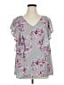Torrid 100% Polyester Gray Short Sleeve Blouse Size 1X Plus (1) - photo 1